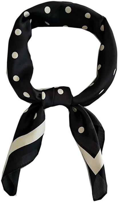 FONYVE Silk Feeling Scarf Medium Square Satin Head Scarf for Women 27.5 × 27.5 inches
