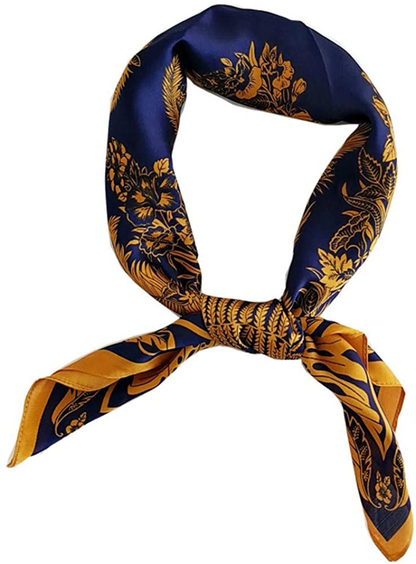 FONYVE Silk Feeling Scarf Medium Square Satin Head Scarf for Women 27.5 × 27.5 inches