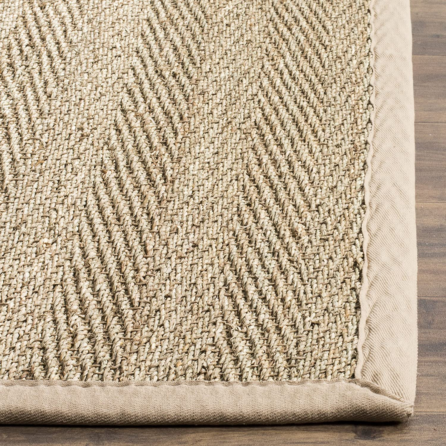 Safavieh Natural Fiber Collection NF115E Border Herringbone Seagrass Accent Rug, 2'6" x 4', Blue