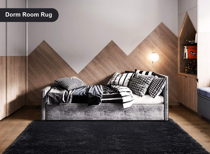 Merelax Soft Modern Indoor Large Shaggy Rug for Bedroom Livingroom Dorm Kids Room Home Decorative, Non-Slip Plush Fluffy Furry Fur Area Rugs Comfy Nursery Accent Floor Carpet 5x8 Feet, Light Navy
