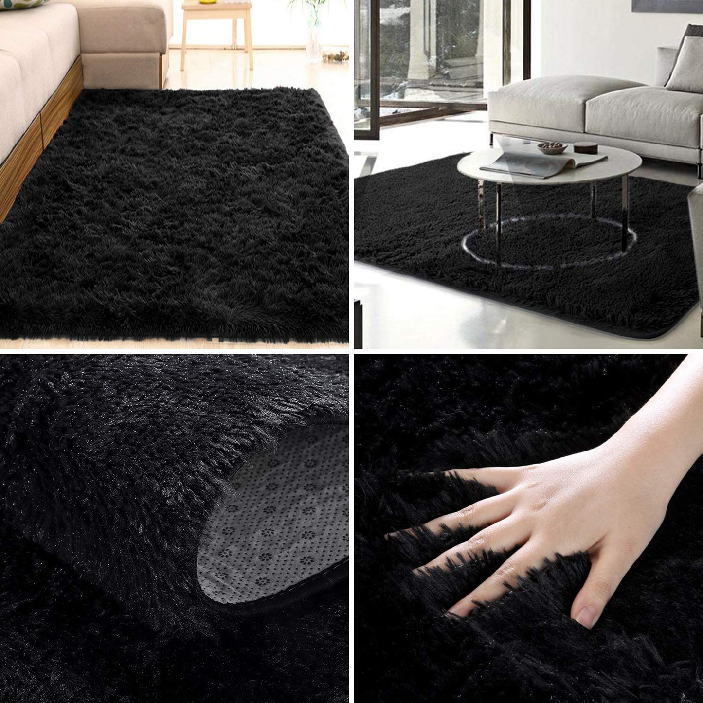 Merelax Soft Modern Indoor Large Shaggy Rug for Bedroom Livingroom Dorm Kids Room Home Decorative, Non-Slip Plush Fluffy Furry Fur Area Rugs Comfy Nursery Accent Floor Carpet 5x8 Feet, Brown