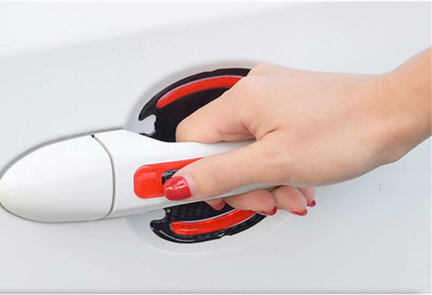 Car Outer Wrist Door Handle Reflective Stickers Universal Safety Reflective Warning Scratch Resistant Stickers 8PCS