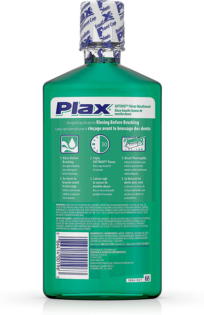 Plax Advanced Formula Plaque Loosening Rinse Softmint Flavor 24 Fl Oz