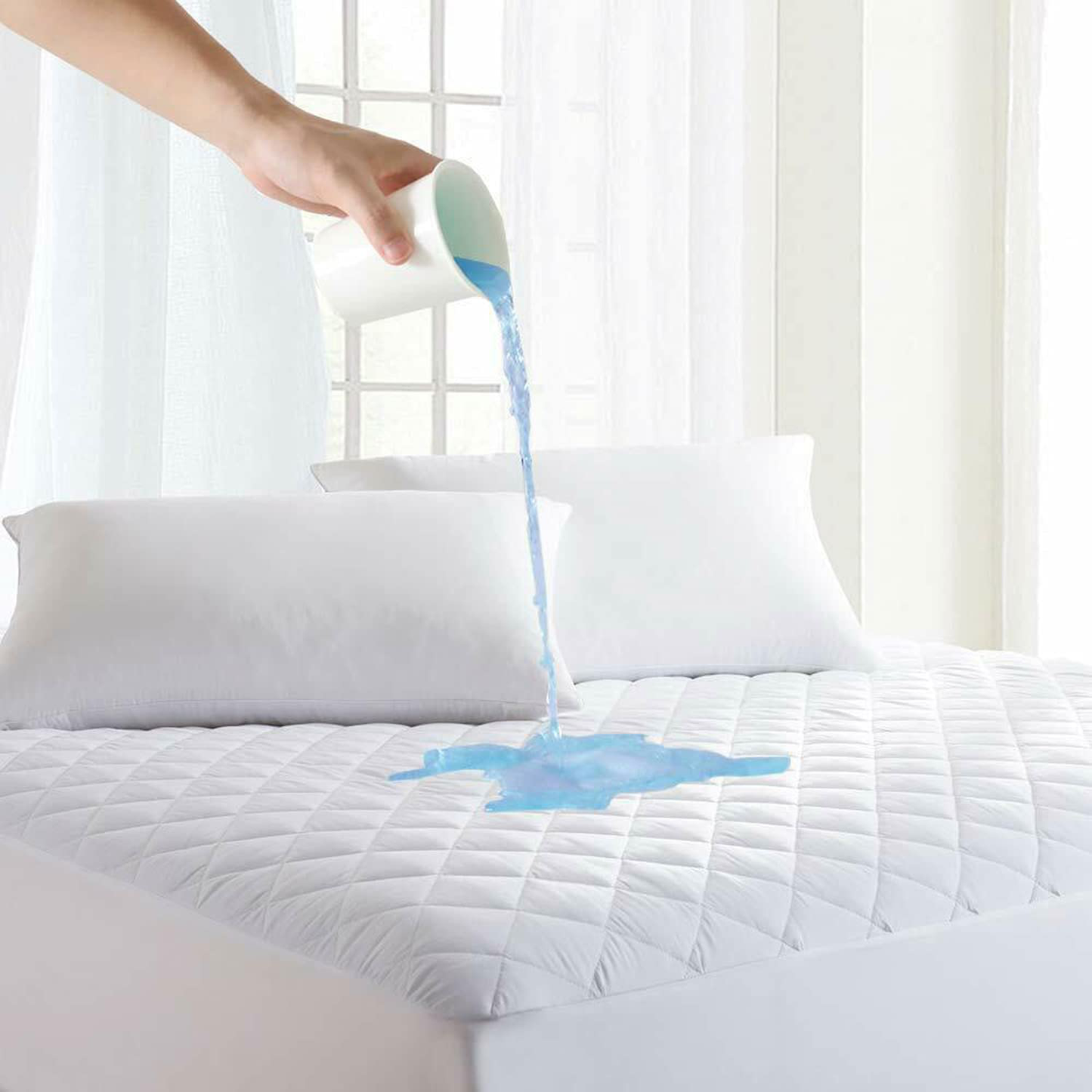 Gehannah Full Mattress Pad 100% Waterproof Mattress Protector, Ultra Soft Noiseless Mattress Cover, Breathable Cooling Mattress Topper with 8-18" Deep Pocket