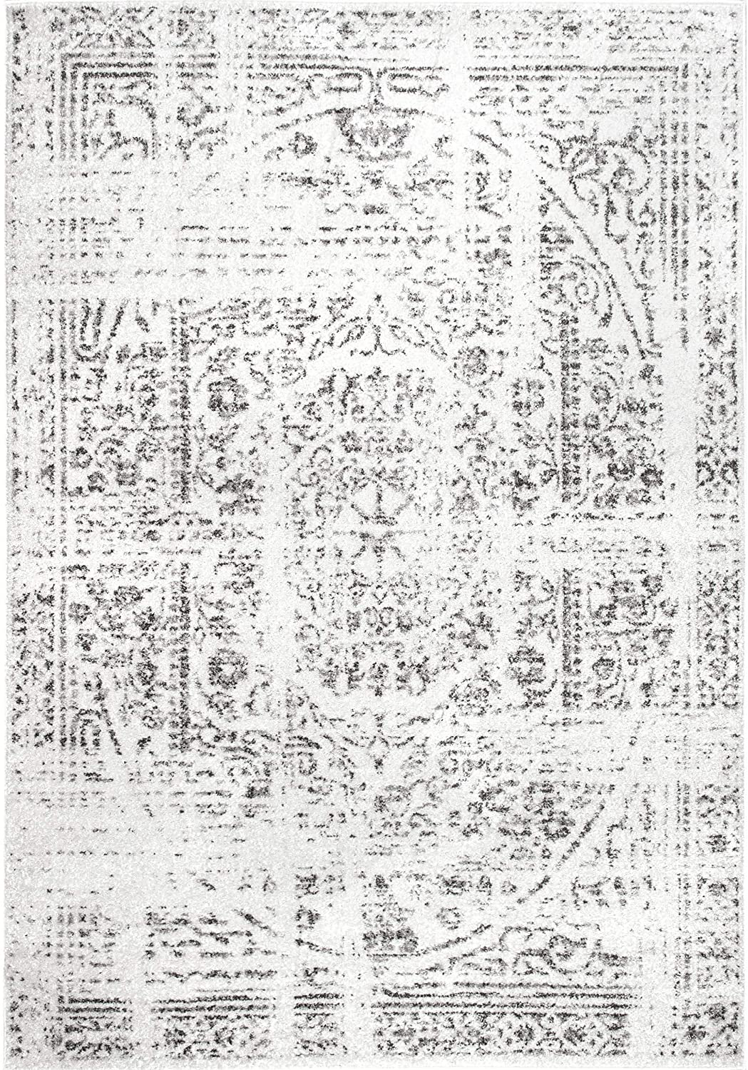 nuLOOM Arlena Vintage Area Rug, 6' Square, Black