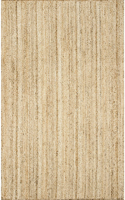 nuLOOM Rigo Hand Woven Farmhouse Jute Area Rug, 3' x 5', Natural