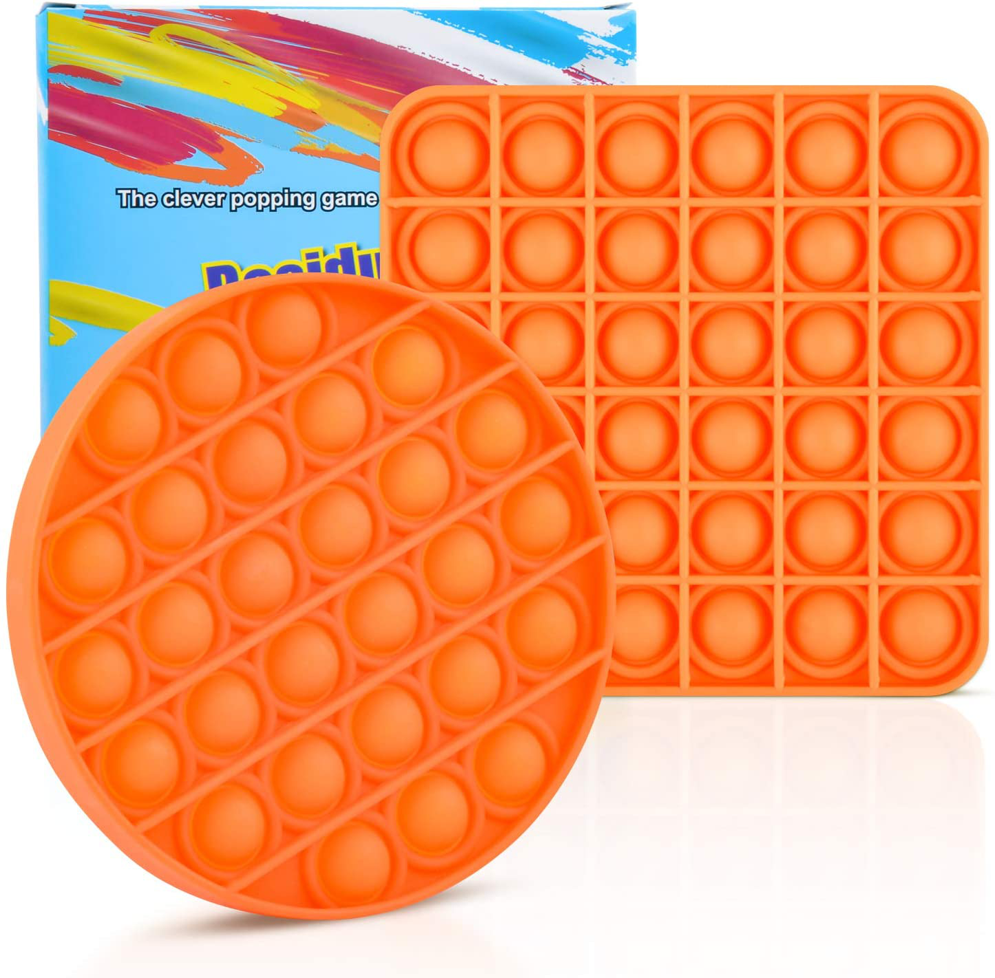 Silicone Push Pop It Fidget Toy - Sensory, Anxiety Relief Toys