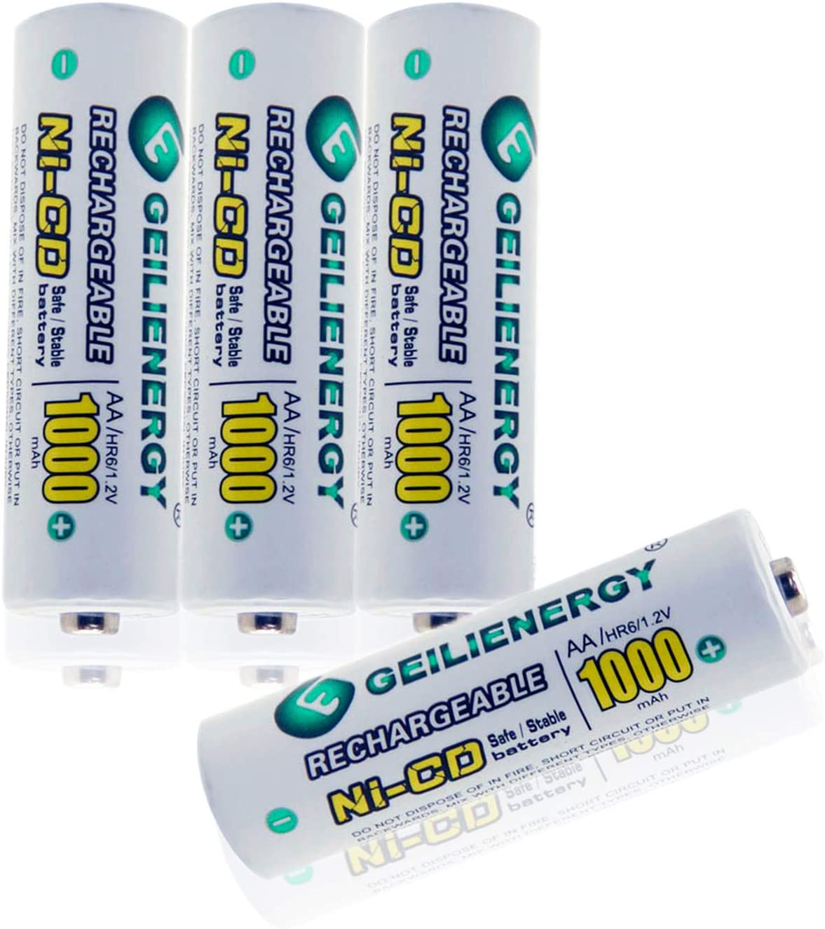 GEILIENERGY Solar Light AA Ni-CD 1000mAh Rechargable Batteries,AA Rechargeable Batteries for Solar Lights Solar Lamp(Pack of 8)