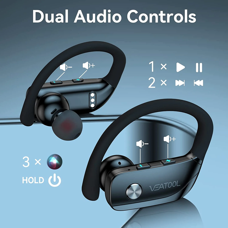  LED Display Over-Ear Wireless Earbuds Bluetooth Headphones 48Hrs Play Back with Built-In Mic