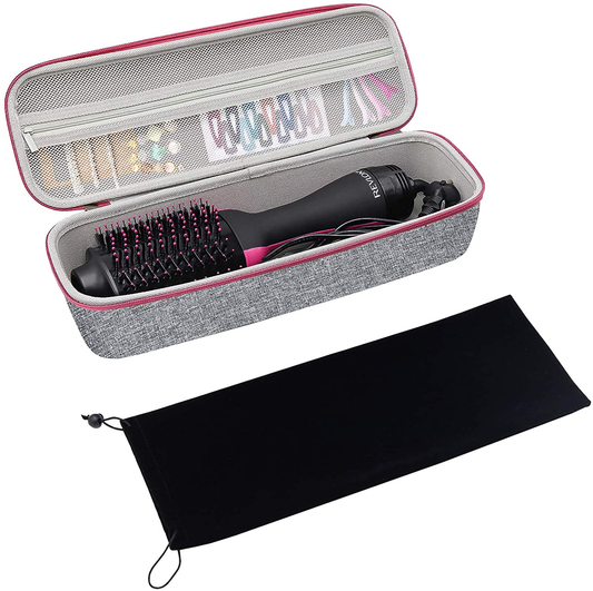 ProCase Hard Travel Case for Revlon One-Step Hair Dryer/Volumizer/Styler, Hard EVA Carrying Case with Velvet Bag Cover for Revlon, Hot Tools, TDYJWELL, Bongtai Hair Dryer Brush (Case Only) -Grey