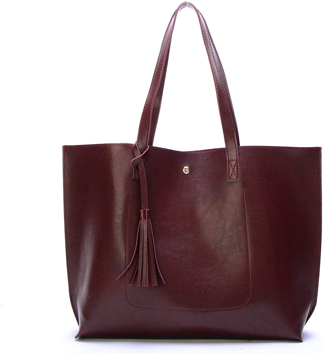 Women's Tote Bags Top Handle Satchel Handbags Faux Leather Tassel Shoulder Purse
