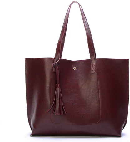 Women's Tote Bags Top Handle Satchel Handbags Faux Leather Tassel Shoulder Purse