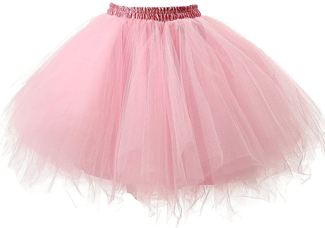 Honeystore Women's Short Vintage Ballet Bubble Puffy Tutu Petticoat Skirt