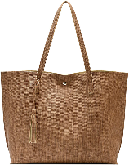 Women's Tote Bags Top Handle Satchel Handbags Faux Leather Tassel Shoulder Purse