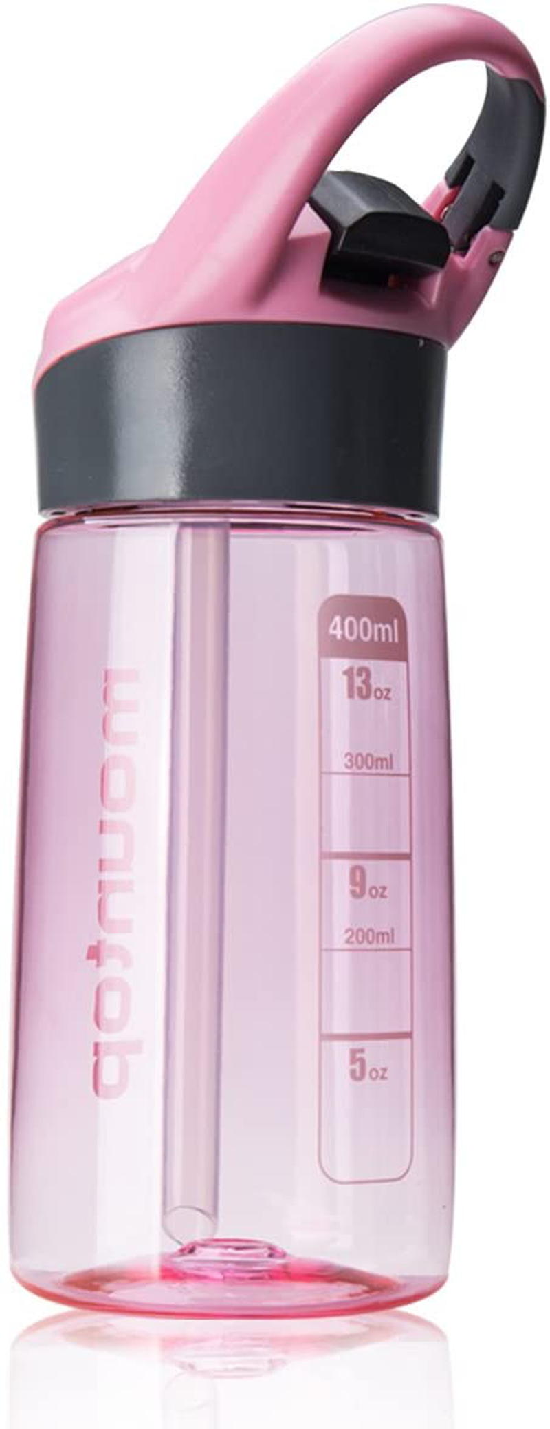 mountop Kids Water Bottle with Straw Lid and Handle, Easy Use for Girls and Boys for School, BPA-Free 14oz 400ml