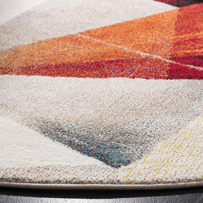 Safavieh Porcello Collection PRL6940F Modern Abstract Non-Shedding Stain Resistant Living Room Bedroom Runner Rug 2'3" x 10' Light Grey/Orange