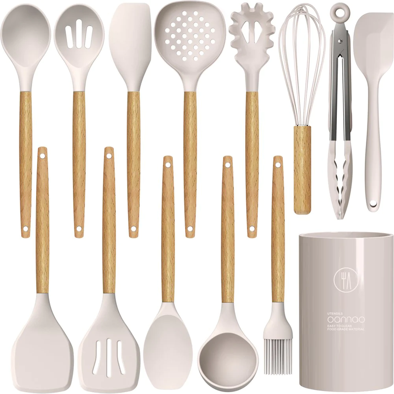 14 Piece Silicone Cooking Utensils Kitchen Utensil Set