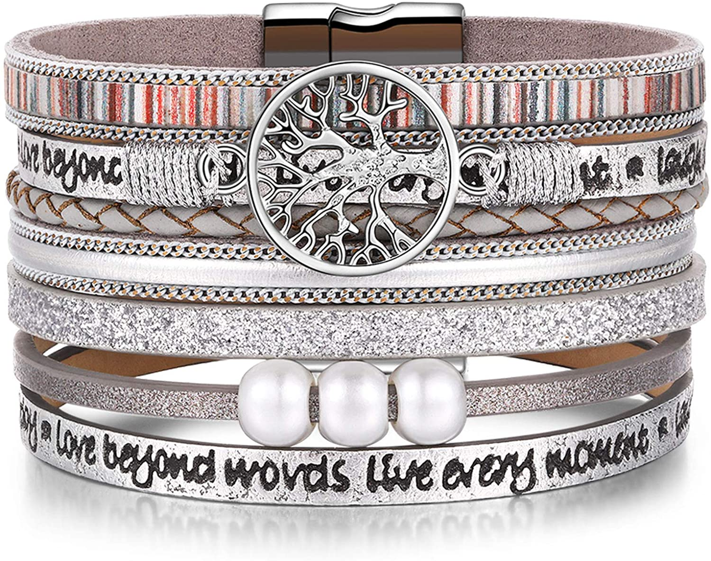 Inspirational Tree of Life Layer Leather Bracelet