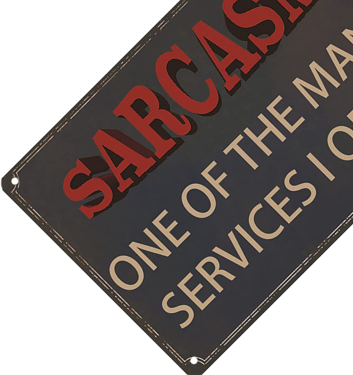 VSIIKO Funny Sarcastic Metal Signs for Garage， Man Cave Bar Personalized Signs Home Sign Wall Decor Gifts for Men Sarcasm One of The Many Services I Offer