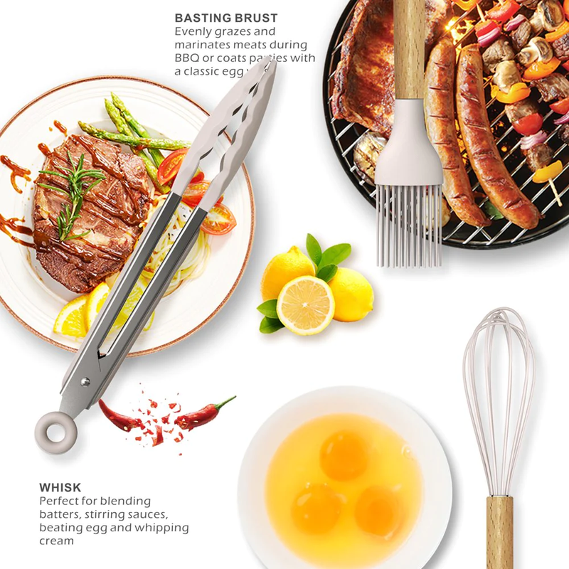14 Piece Silicone Cooking Utensils Kitchen Utensil Set