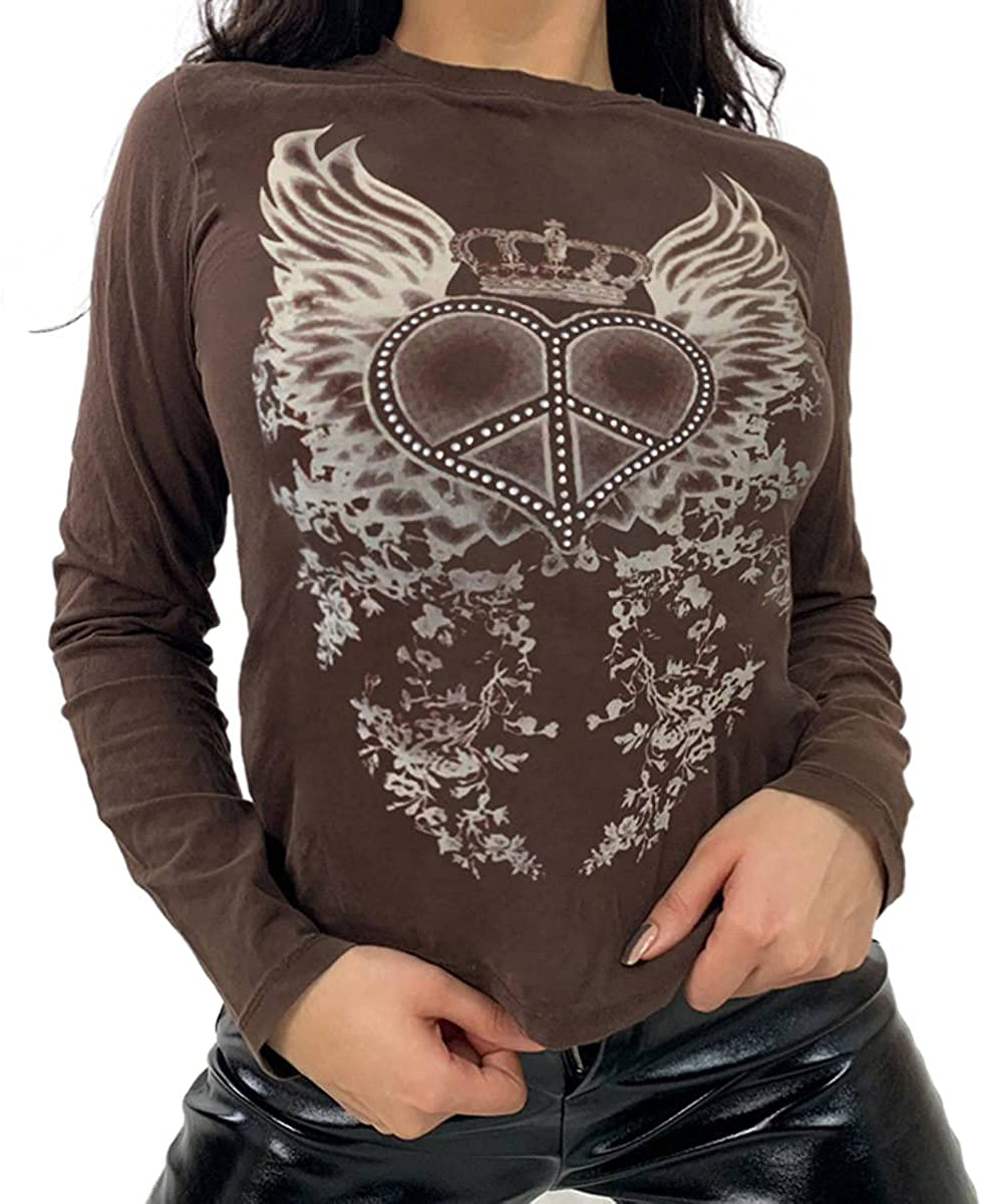 Women's Graphic Print Crop Top Vintage Punk Portrait Shirts Summer Slim Short Sleeve T Shirt Tops Y2k Fashion Clothes