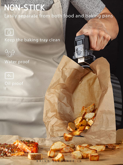 Parchment Paper Sheets Non-Stick Precut 12 x 16 Inch Unbleached Baking Papers for Cookies Steaming Bread Cup Cake Grilling Air Fryer