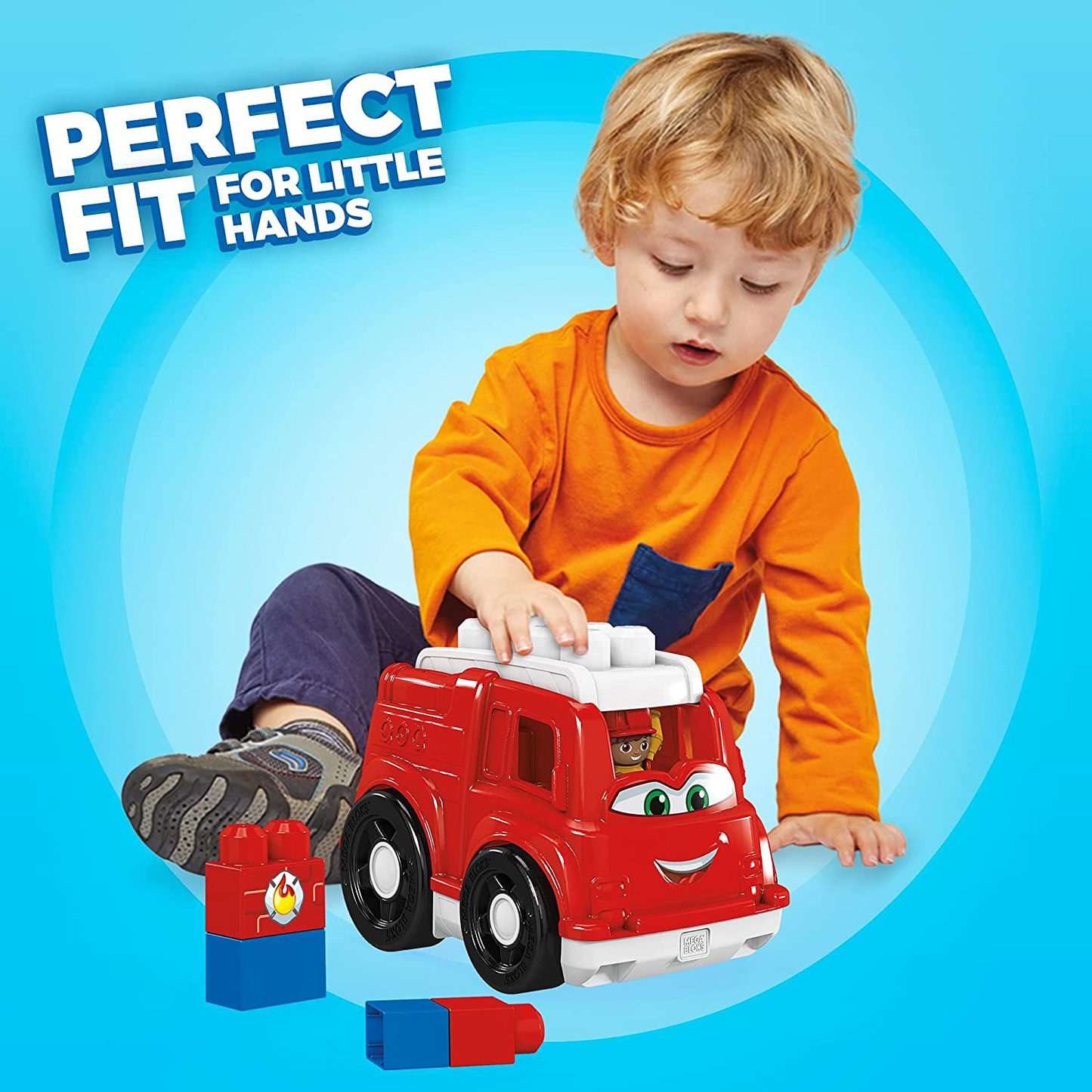 Mega Bloks First Builders Freddy Fire Truck, Building Toys for Toddlers (6 Pieces)