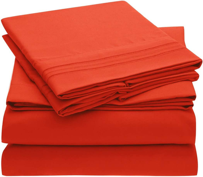 Mellanni Bed Sheet Set - Brushed Microfiber 1800 Bedding - Wrinkle, Fade, Stain Resistant - 3 Piece (Twin, Baby Blue)