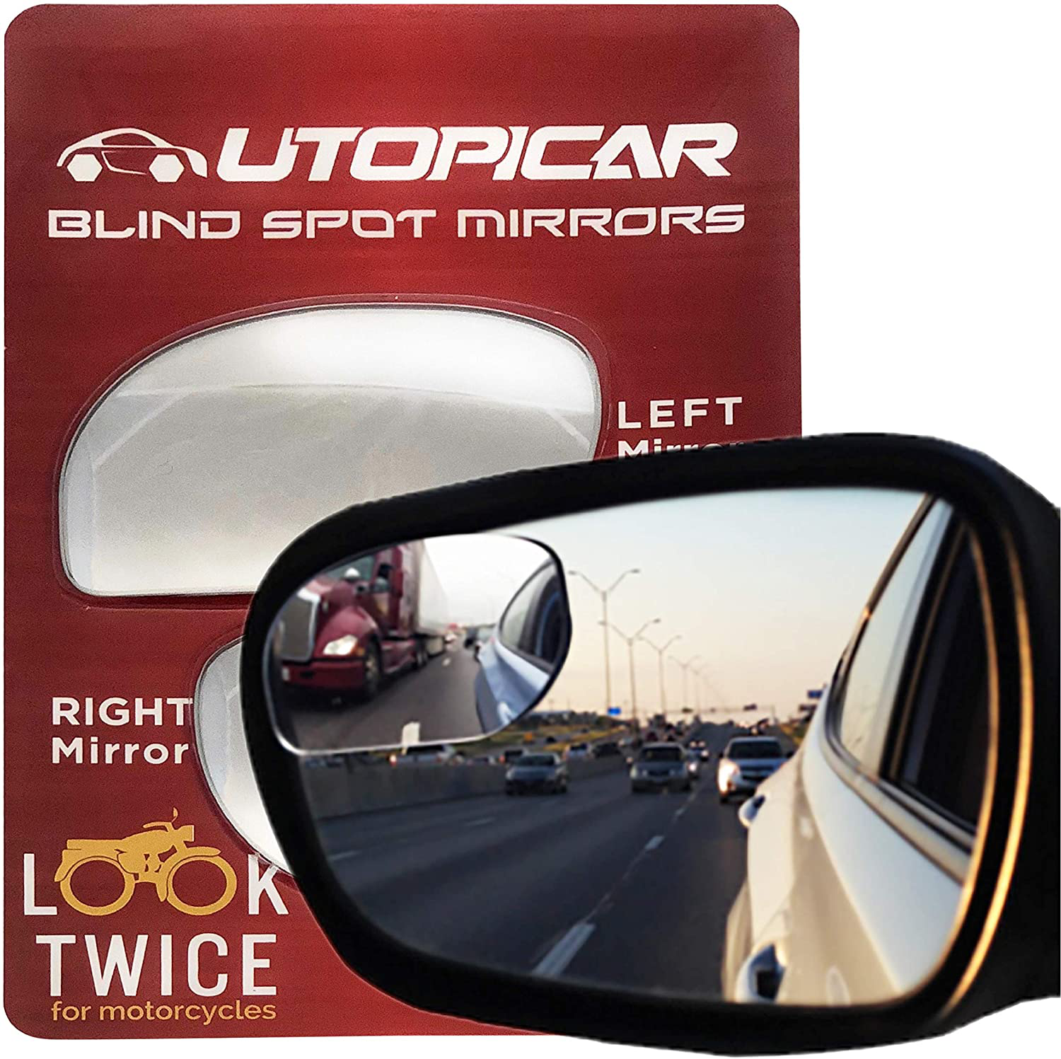 Blind Spot Mirrors Unique design Car Door mirrors | Mirror for blind side engineered by Utopicar for larger image and traffic safety