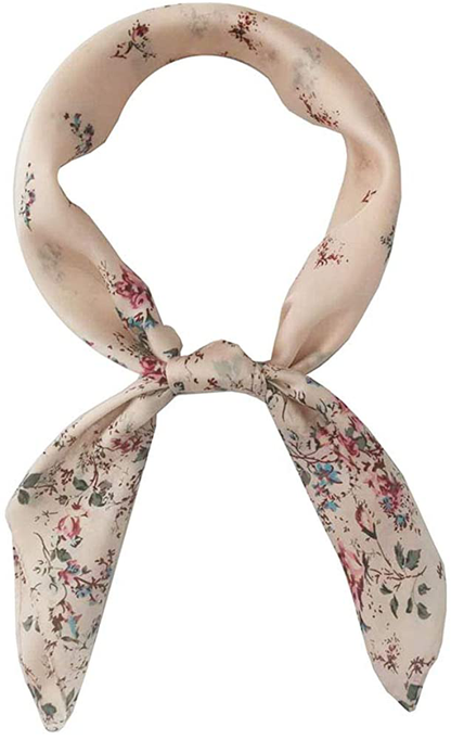 FONYVE Silk Feeling Scarf Medium Square Satin Head Scarf for Women 27.5 × 27.5 inches