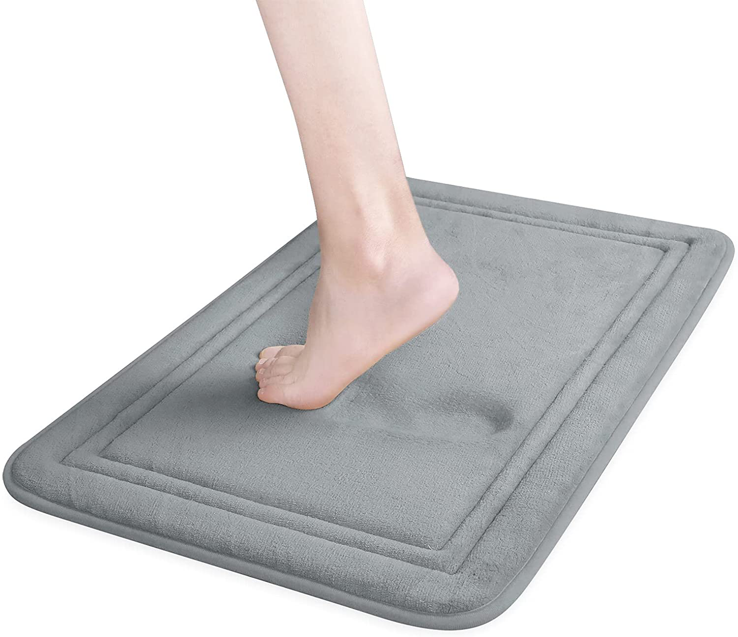 Memory Foam Bath Mat Non Slip Absorbent Super Cozy Velvet Bathroom Rug Carpet, Machine Washable
