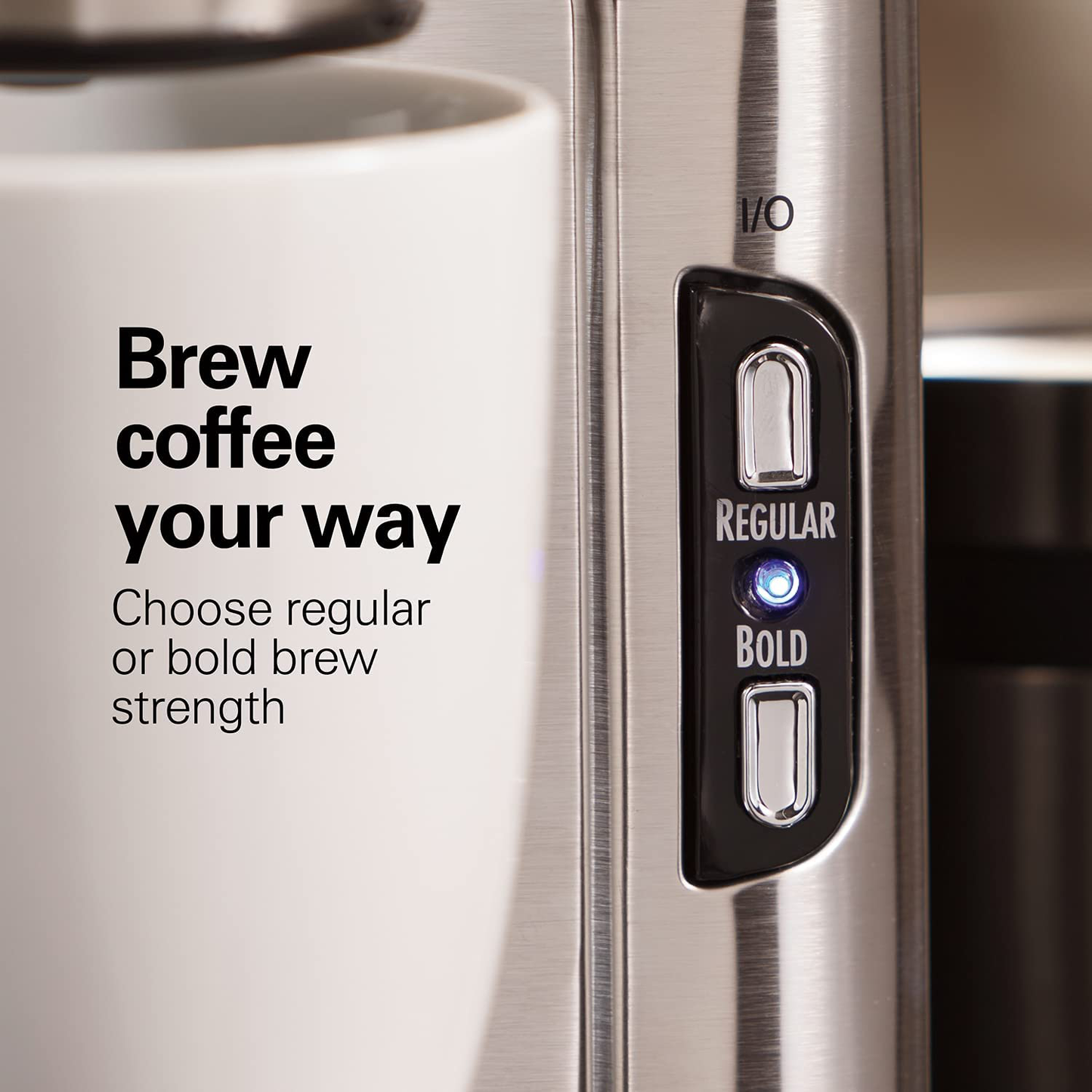 Hamilton Beach Scoop Single Serve Coffee Maker, Fast Brewing, Stainless Steel (49981A)