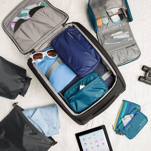 Travelon World Travel Essentials Tech Organizer, Peacock Teal, One Size
