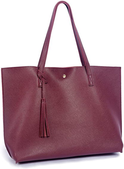 Women's Tote Bags Top Handle Satchel Handbags Faux Leather Tassel Shoulder Purse