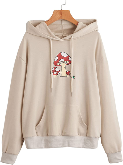 SweatyRocks Womens Long Sleeve Floral Print Pullover Hoodie Sweatshirt Tops