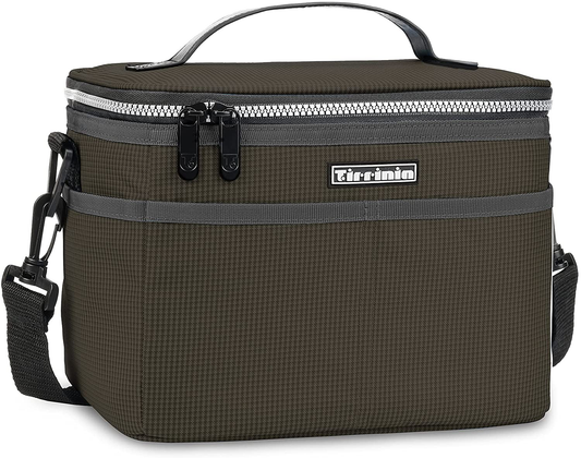 Insulated Lunch Box for Women Men, Leakproof Thermal Reusable Lunch Bag with 4 Pockets for Adult & Kids, Lunch Bag Cooler Tote for Office Work by Tirrinia, Black Checkered