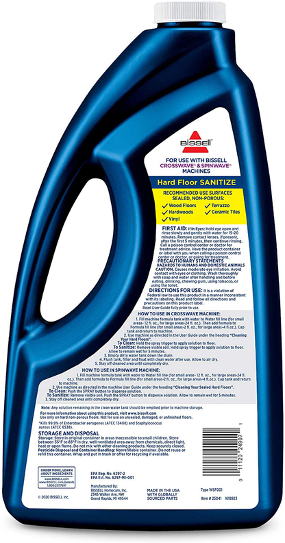 Bissell Hard Floor Sanitize Formula, 80 oz, 2504L, 80 Ounce