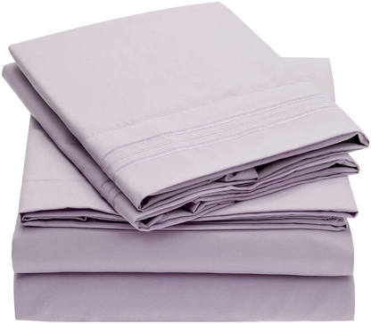 Mellanni Bed Sheet Set - Brushed Microfiber 1800 Bedding - Wrinkle, Fade, Stain Resistant - 3 Piece (Twin, Baby Blue)
