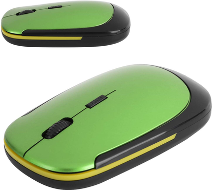 Wireless Mouse 2.4G Wreless Frequency Hopping Adjustable Optical USB Receiver Notebook Computer Accessories 1600dpi Silent Micro Motion Design Lightweight and Portable(Green)