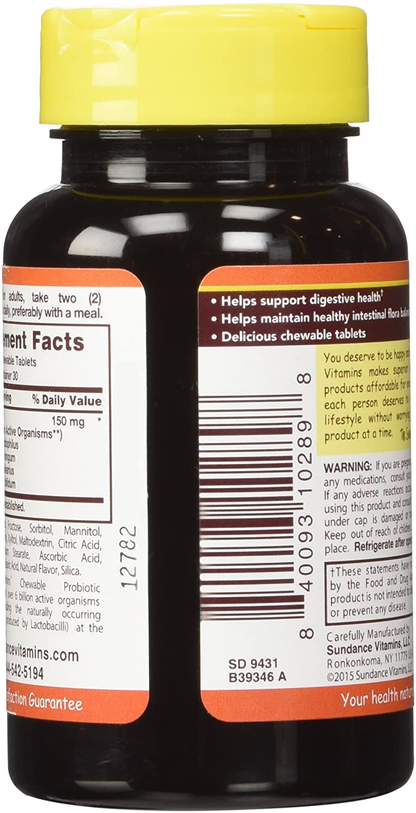 Sundance Chewable Probiotic, 60 Count