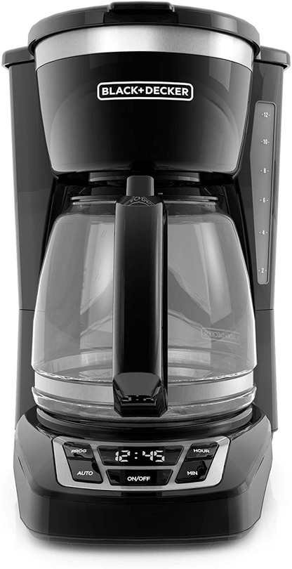 Black+Decker CM1160W-1 CM1160W 12-Cup Programmable Coffeemaker, White/Stainless Steel