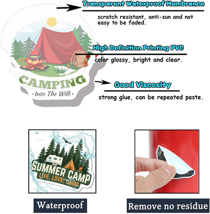 80pcs Waterproof Adventure Outdoor Vinyl Stickers for Laptop Water Bottle
