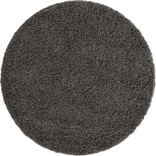 Unique Loom Solo Solid Shag Collection Area Modern Plush Rug Lush & Soft, 5', Graphite Gray