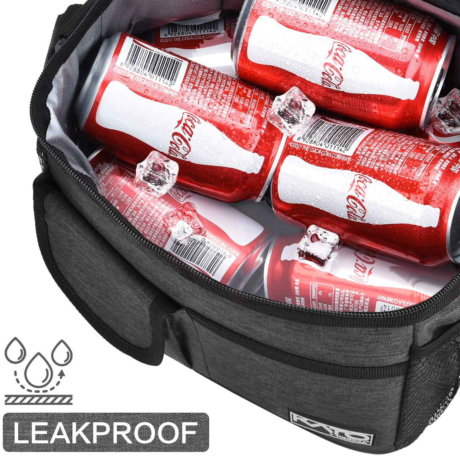 Tirrinia Insulated Lunch Bag w/Leather Handle for Women/Men, Leakproof Thermal Reusable Lunch Box Tote w/multifunctional Strap for Adult & Kids, Lunch Cooler for Work w/Durable Side Pocket, Khaki
