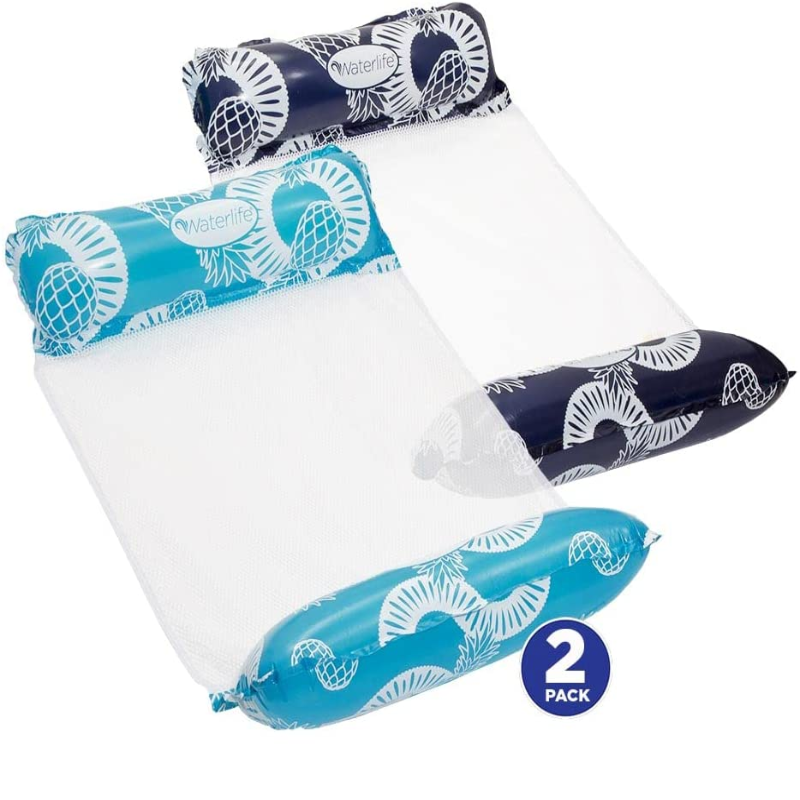 2 Pack - 4-in-1 Pool Hammock Inflatable Pool Chair Floats