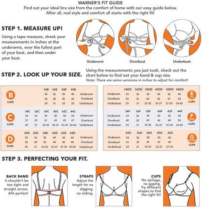 Warner's Women's No Side Effects Full Coverage Underwire Bra