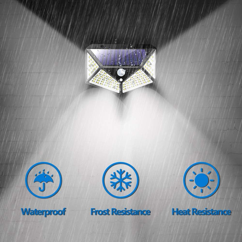 2 Pack 100 LED Solar Motion Sensor Lights - Wireless, Outdoor, IP65 Waterproof
