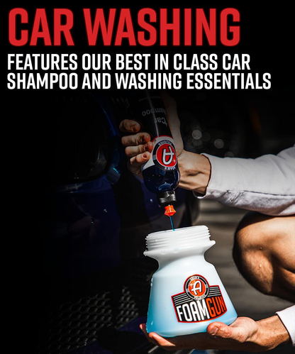 Adam's Arsenal Builder 21 Item Car Wash Kit - Detailing & Cleaning Kit W/ Foam Gun Wash Soap Car Wax Glass Window Cleaner Tire & Wheel Cleaner Interior Cleaner Towels Tire Shine