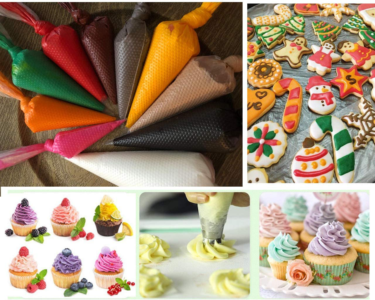 Extra Thick 100 Pack 18 Inch Disposable Piping Bag Pastry Icing Bag Cake Decorating Bags Large Size