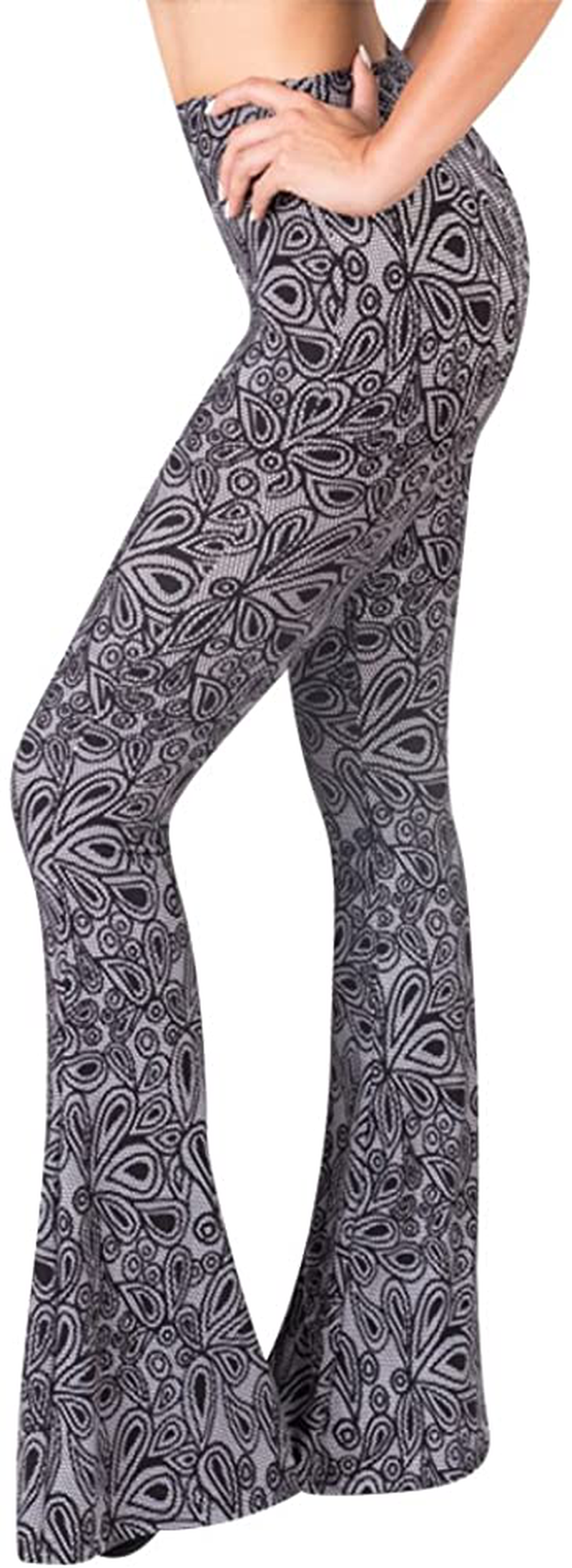 SATINA High Waisted Flare Palazzo Wide Leg Pants | Printed & Solid | Reg & Plus